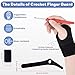 Coopay Crochet Accessories - 2 Pack Ergonomic Crochet Hooks Gloves and 10 Pack Finger Sleeves, Crochet Supplies for Crocheters