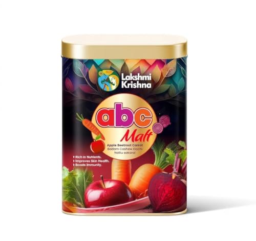 Image of Lakshmi Krishna ABC Malt Health Drink Powder - Apple, Beetroot & Carrot Blend | Immunity Booster & Natural Energy | Antioxidant-Rich Daily Nutrition | 200 g