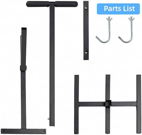 Manual Trash Compactor for 32-170 Gallon Cans - Steel Plate Compactor with 35" Handle, No-Electricity Compacting Trash Can Tool for Kitchen Outdoor Restaurant (Black) - 5
