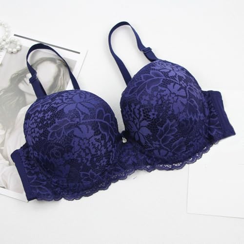 Soutien-gorge dentelle anti-irritation bleu extensible 40D - 3