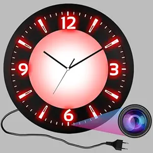 Spy Mission Wifi Wall clock Camera Premium 4k HD Quality Stylish Hidden WiFi Camera with live Viewing 2024 New Version 32gb inbuilt memory for long recording 1080P HD Camera for Indoor Home and Office