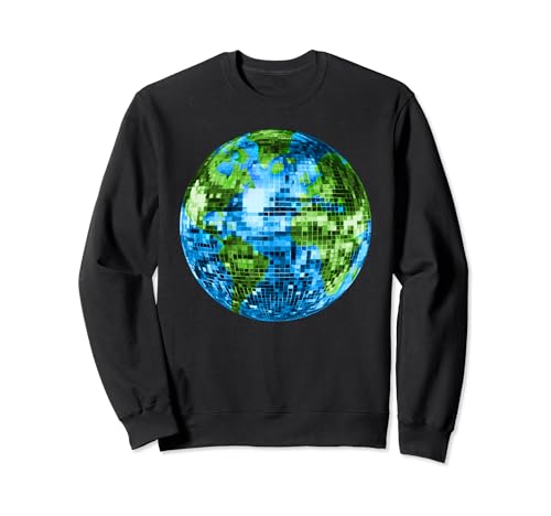 Boule disco galactique Terre Sweatshirt