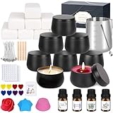 Candle Making Kit for Adults - DIY Scented Candles Making Supplies with Soy Wax,Wax Melter, Essential Oils, Color Dyes, Wicks Sticker, Candle Tins - Full Candle Making Set - Perfect Home Decoration