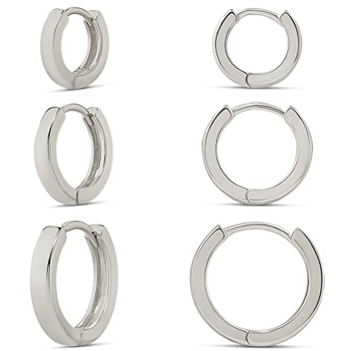 Image of Amazon Essentials 14K Gold or Sterling Silver Plated Hoop Set