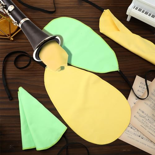 Lallisa 12 Pcs Clarinet Swab Cleaning Cloth Swab for Inside Tube Cloth Clarinet Cleaner Pull Through Instrument Cloth with Weighted String for Clarinet Flute Piccolo Sax Saxophone(Green, Yellow)