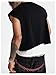 GORGLITTER Men's Dolman Sleeve Crop Vest Top T Shirts Crewneck Loose Pullover Tank Tops Colorful Black X-Large