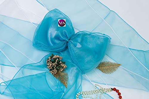 Vds Pack Of 125 | Light Teal | Organza Chair Sashes Crystal Sheer Tulle Dining Chair Bows Tie Ribbon For Wedding Birthday Graduation Engagement Ceremony Event Party Banquet Venue Hotel Decoration #TOP2