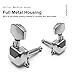 SAPHUE 3+3 Semi-closed Guitar Tuners String Tuning Pegs Keys Machine Heads Set for for Acoustic or Electric Guitar (Chrome)