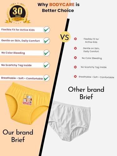 Image of BODYCARE Boy's Cotton Printed Brief Pack of 5 Print Suitable for All Day Wear with Ultrasoft and Durable Waistband for Rash Free Experience (Color & Print May Vary)