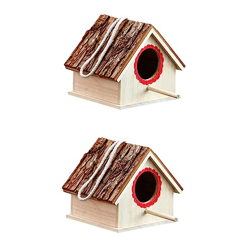 Iplusmile 2Pcs Hummingbird Decor Outdoor Paint Brishes Rustic Decorations Outdoor Bluebird House Wood Wall Decors Xmas Bamboo Birdhouse Pet Bird Cage Birdcage Bird Nest Incubator Decorate #TOP27