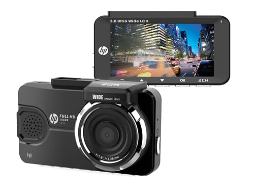 Image of HP Dash Cam f450x (Full HD- 1080P Recording with GPS & WI-FI Includes Front & Rear Camera