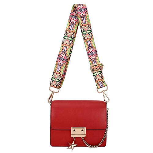 ZOOEASS Wide Shoulder Strap Adjustable Replacement Belt Guitar Style Crossbody Bag Handbag Strap Multicolor Canvas Straps(Wide:1.4in) (Paisley) - Thumbnail 4