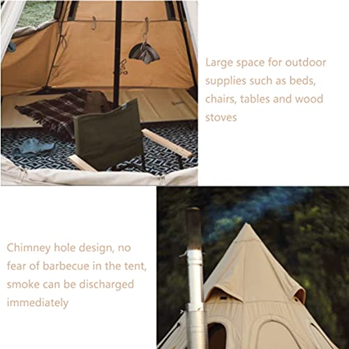 ROSG Indian Tent Outdoor Portable Camping Pyramid Teepee Tent Octagon Adult Tipi Tent with Stove Hole Camping Steeple Yurt Tent - Image 6