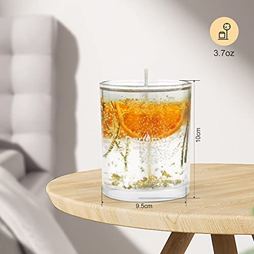 Aromatherapy Scented Candles, Daroma Jar Jelly Candle With Organic Dried Flower, 100% Nature Coconut Wax And Essential Oil, Long Burning, Relaxing For Bath,Yoga,Holiday Gifts For Birthday,Blood Orange #TOP6