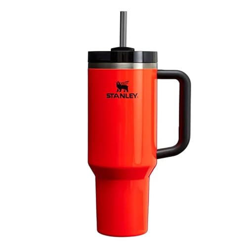 Stanley H2.0 Vacuum Quencher, 0.4 gal (1.18 L), Neon Orange, Neon Orange, Cold Insulation, Stainless Steel Bottle, Water Bottle, Straw Mug, Outdoor, Dishwasher Safe