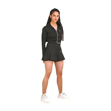 Buy RAXEDO Mid-Waisted Black Sport Skirts for Women | Comfortable
