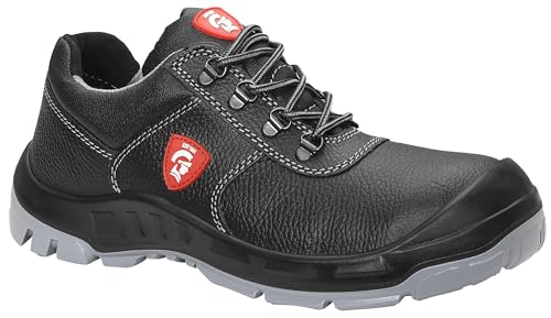 JORI Sicherheitsschuhe Lenny S3, Damen und Herren, Leder, Stahlkappe, leicht, klassisch 43, Schwarz