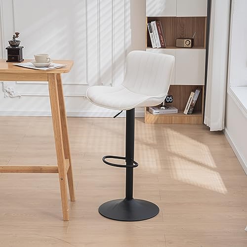Kidol & Shellder Bar Stools Set Of 2 White High Back Barstools Counter Stools Adjustable Swivel Bar Chairs,3-Minute Quick Assembly,1-Year Warranty #TOP2