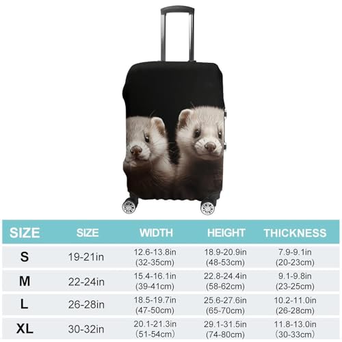 Travel Luggage Cover Suitcase Protector Ferrets Elastic Washable Stretch Suitcase Protector Anti-Scratch Travel Suitcase Cover Fit 18-32 Inch Luggage2