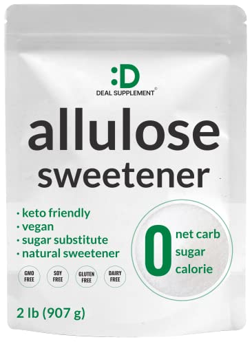 Allulose Sweetener 2 Pounds – Natural Sugar Subsitutes, No Aftertaste - Keto Friendly, Vegan, Zero Net Carb, Zero Calorie, Great for Cooking & Baking