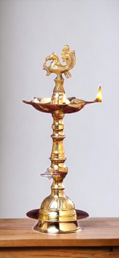 DECOLINE INDIA India Brass Kuthu Vilakku (10") / Peacock Samai Diya Traditional and Elegant Looking Lamp for Interiors, Pooja (10") (1) (B0CFYPXKNR) Amazon Price History, Amazon Price Tracker