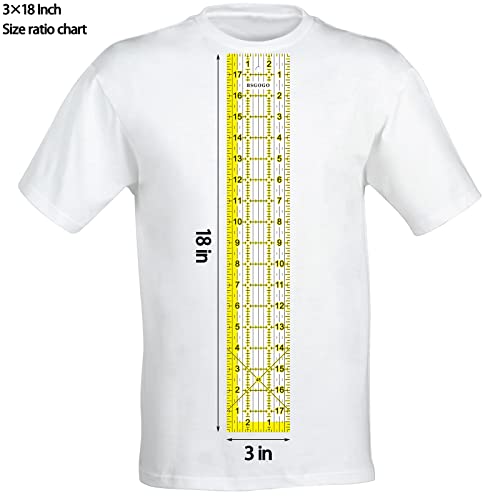 image for BSGOGO Acrylic Ruler 7 Piece Set, Non Slip Rings 50 Pieces, Quilting R