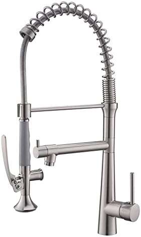 Kitchen Faucet with Pull Down Sprayer - AIMADI Commercial Stainless Steel Kitchen Sink Faucets with Sprayer,Brushed Nickel