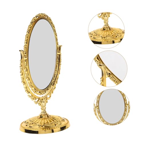 Espejo de Maquillaje Ovalado Vintage Dorado IMIKEYA miniatura 4