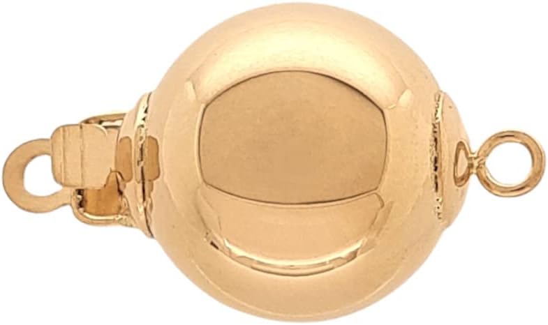 8MM 14K Solid Yellow Gold Bead Safety Clasp Pearl Clasps use with Pearl Strands by CRAFT WIRE