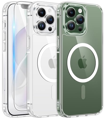 FNTCASE for iPhone 13 Pro Case: Clear Magnetic Phone...