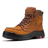 ROCKROOSTER Steel Toe Work Boots for Men, Oiled Leather 6 inch Electrical-Hazard, Durable Wide Work