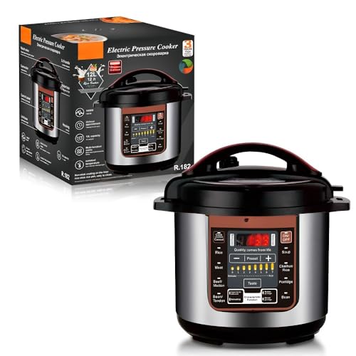 Olla A Presión Eléctrica De 12 L Con 10 Funciones En 1: Sopa, Arroz, Guiso, Cocción Lenta Y Más. Ajustable, Temporizador 24 Horas Función Mantenimiento Automático Del Calor.