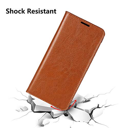 Icovercase Compatible With Huawei Mate 10 Lite Case, Genuine Leather Wallet Case [Slim Fit] Folio Book Design With Stand And Card Slots Flip Case Cover For Huawei Mate 10 Lite (5.9 Inch)(Khaki) #TOP5