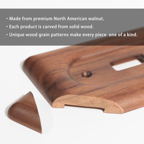 Decorative Outlet Covers Solid North American Walnut Plug Plate Covers, Electrical Wall Plates for Outlets - Image 4