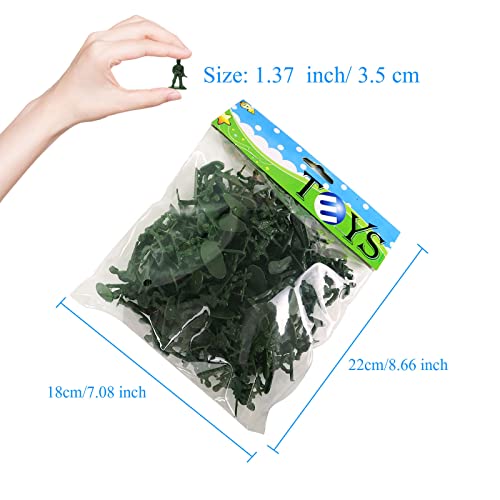 HAPTIME 100 Pcs Various Pose Green Soldier Army Men Miniature Toy Soldiers Action Figures for Kids Children
