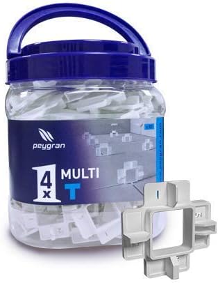 Peygran Multi Spacers T - 4 Sizes in 1 Spacer Bucket Including 80 Reusable spacers T with 4 Sizes 5mm (3/16"), 3mm(1/8"), 2mm (1/16") and 1mm (1/32") Each