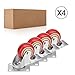 TABKEER 3 Inch Industrial Heavy Duty Swivel Caster Wheels with Brake,Set of 4 Safety Locking Casters,Load 1600lbs,Premium Polyurethane Wheels for Table,Trailer,Saw Table,Stage Toolbox,Bed,Corn Board