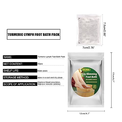 20PCS Lymphatic Drainage Ginger Foot Soak, Foot Care Spa Relaxation for Muscles, Foot Pain Relief, Natural Mugwort Herb Foot Soak, Leg Slimming Foot Bath Bag - Image 3