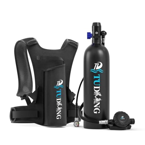 TUDIVING-2L Lung Tank | 122Cu in Scuba Tank | 2000CC Diving Tank | Portable | Reusable | Max 3000 PSI | Support 30-45 Minutes Breath | for Diving Entertainment/Underwater Work (S700Plus B1)