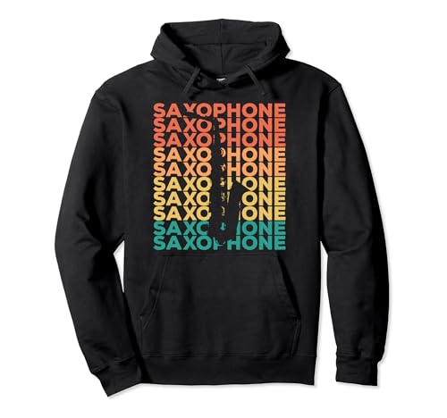 Retro Vintage Saxophone Gift For Saxophonists Pullover Hoodie
