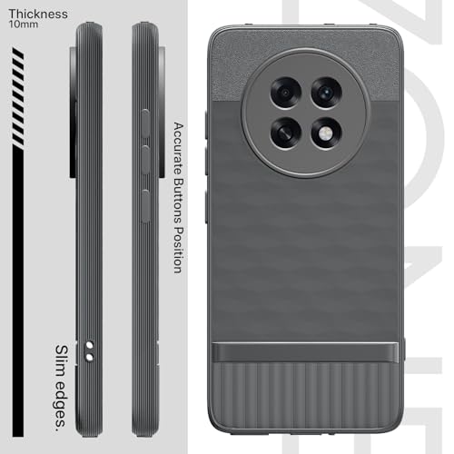 Image of Pikkme Back Cover for Oppo F31 Pro Plus 5G Camera Protection 3D Hexa Cube Design Silicone Protective Bumper Case (Grey)