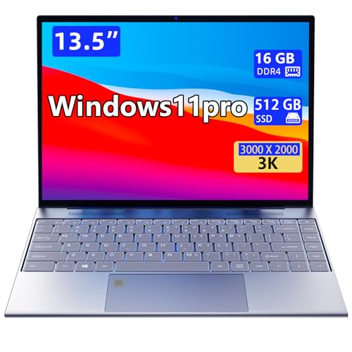 Image of Morostron Win11 Laptop, 13.5 inch (3000 x 2000) IPS Display, 16GB + 512GB SSD, Core 10th Generation i5-1035G1, Slim Notebook, Full Metal, Backlit Keyboard, 3.6GHz, Full Function Type C, Finger Print