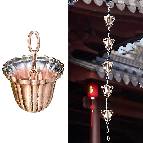 Decorative Rain Chain for Garden Drainage, Metal Rain Guide for Pergolas, Functional Wind Chime & Rain Catcher, 8.5ft Length - Stylish Outdoor Water Feature