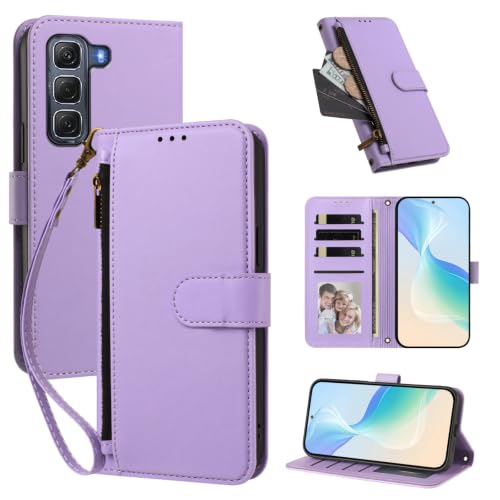 �P�[�X�J�o�[ �Ή��@�� for Infinix Hot 60 Pro 4G�y�E�H���b�g�i�t�@�X�i�[�������X�g�X�g���b�v�t���j�A�J�[�h�X���b�g4�{��������1�A�}�O�l�b�g���X�^���h�@�\�zPurple