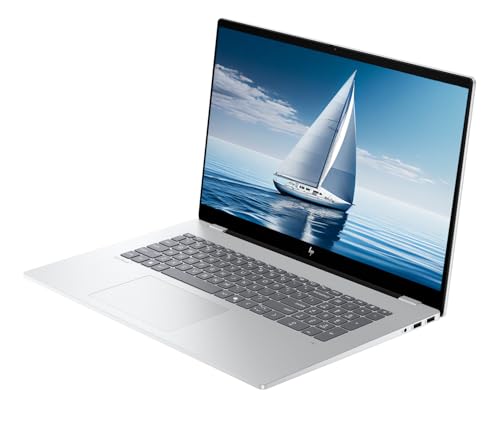 Image of HP OmniBook, 17.3 inch FHD Touch Screen Business Laptop Computer, 8-Core Intel Core Ultra 5 226V, Windows 11 Home, Backlit Keyboard, Numeric Keypad, Docking Station, Glacier Silver (16GB RAM | 1TB SSD)