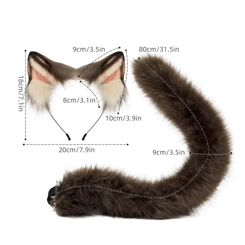Oreilles de chat serre-tête et queue de renard pour costume de fête