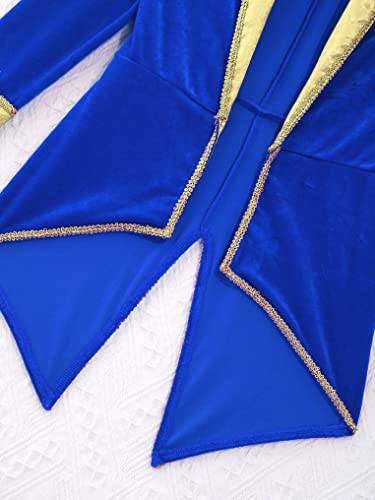 Oyolan Kids Boys Medieval Tailcoat Jacket Circus Cosplay Costumes Gothic Steampunk Vintage Victorian Frock Uniform Coat Royal Blue 12 Years #TOP6