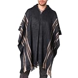 Gamboa Alpaca Poncho - Hooded, Charcoal, OS