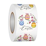 Heyfibro 500 PCS 1.5 Inch Happy Easter Roll Stickers for Small Business, Gift Packing, Cards, Candy Bags, Envelope Seals, Party Supplies (Egg 2)