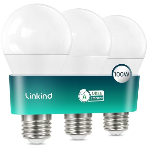 Linkind Lámpara LED E27 Ultraeficiente 1521 lm，7,2 W = 100 W, Blanco neutro 4000 K,Clase de eficiencia energética A,No regulable, Bombilla de bajo consumo A60 E27,paquete de 5